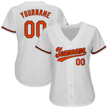 Load image into Gallery viewer, Custom White Orange-Black Authentic Baseball Jersey
