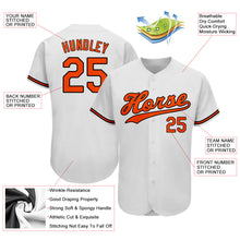 Load image into Gallery viewer, Custom White Orange-Black Authentic Baseball Jersey
