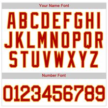 Load image into Gallery viewer, Custom White Red Pinstripe Red-Gold Authentic Baseball Jersey
