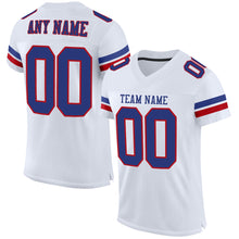 Load image into Gallery viewer, Custom White Royal-Red Mesh Authentic Football Jersey
