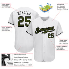 Load image into Gallery viewer, Custom White Olive-Black Authentic Memorial Day Baseball Jersey
