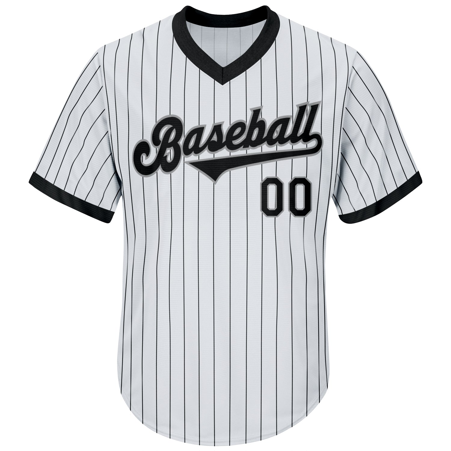 Creat Baseball Authentic White Black Strip Black Throwback Gray Jersey –  FiitgCustom