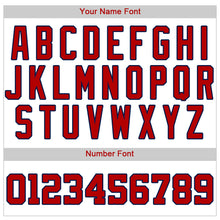 Load image into Gallery viewer, Custom White Red-Navy Authentic Baseball Jersey
