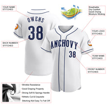 Load image into Gallery viewer, Custom White Navy-White Authentic Baseball Jersey

