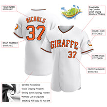 Load image into Gallery viewer, Custom White Orange-Black Authentic Baseball Jersey
