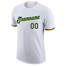 Load image into Gallery viewer, Custom White Green-Gold Performance T-Shirt
