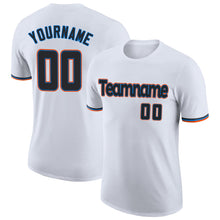 Load image into Gallery viewer, Custom White Black-Powder Blue Performance T-Shirt
