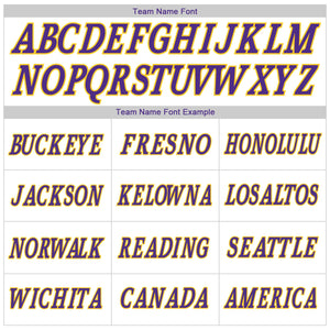 Custom White Purple-Gold Authentic Throwback Rib-Knit Baseball Jersey Shirt