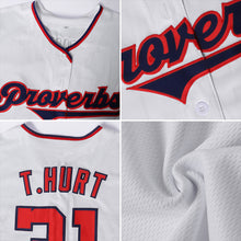 Load image into Gallery viewer, Custom White Royal-Red Authentic Baseball Jersey
