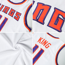 Load image into Gallery viewer, Custom White Red-Royal Authentic Throwback Basketball Jersey
