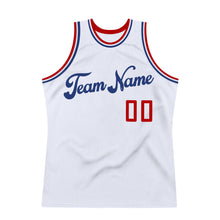 Load image into Gallery viewer, Custom White Red-Royal Authentic Throwback Basketball Jersey
