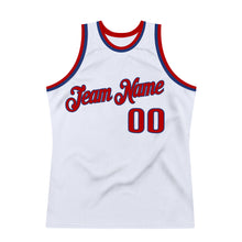 Load image into Gallery viewer, Custom White Red-Royal Authentic Throwback Basketball Jersey
