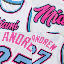 Load image into Gallery viewer, Custom White Red-Black Authentic Throwback Basketball Jersey
