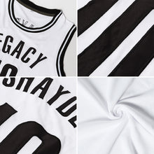 Load image into Gallery viewer, Custom White Black Authentic Throwback Basketball Jersey
