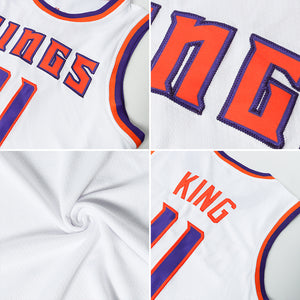 Custom White Maroon-Black Authentic Throwback Basketball Jersey