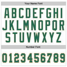 Load image into Gallery viewer, Custom White Kelly Green-Old Gold Authentic Throwback Basketball Jersey
