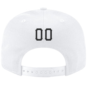 Custom White Black-Gold Stitched Adjustable Snapback Hat