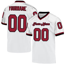 Load image into Gallery viewer, Custom White Cardinal-Black Mesh Authentic Throwback Football Jersey
