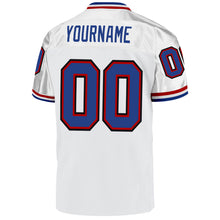 Load image into Gallery viewer, Custom White Royal-Red Mesh Authentic Throwback Football Jersey
