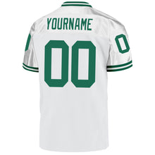 Load image into Gallery viewer, Custom White Kelly Green Mesh Authentic Throwback Football Jersey
