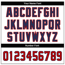 Load image into Gallery viewer, Custom White Red-Navy Mesh Authentic Throwback Football Jersey
