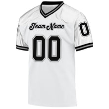 Load image into Gallery viewer, Custom White Black-Gray Mesh Authentic Throwback Football Jersey

