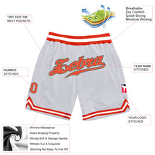 Load image into Gallery viewer, Custom White Orange-Old Gold Authentic Throwback Basketball Shorts
