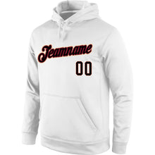 Load image into Gallery viewer, Custom Stitched White Black-Crimson Sports Pullover Sweatshirt Hoodie
