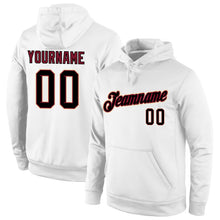 Load image into Gallery viewer, Custom Stitched White Black-Crimson Sports Pullover Sweatshirt Hoodie
