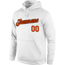 Load image into Gallery viewer, Custom Stitched White Orange-Black Sports Pullover Sweatshirt Hoodie
