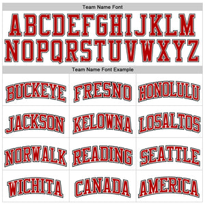 Custom White Red Pinstripe Red-Black Authentic  Basketball Jersey