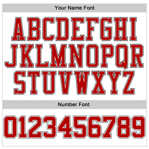 Custom White Red Pinstripe Red-Black Authentic  Basketball Jersey