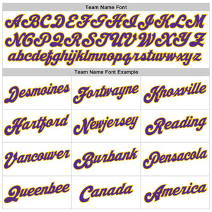 Custom White Purple Pinstripe Purple-Gold Authentic  Basketball Jersey
