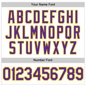 Custom White Purple Pinstripe Purple-Gold Authentic  Basketball Jersey