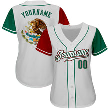 Load image into Gallery viewer, Custom White Kelly Green-Red Authentic Mexico Two Tone Baseball Jersey
