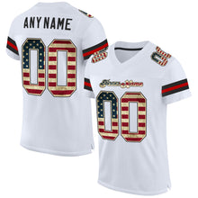 Load image into Gallery viewer, Custom White Vintage USA Flag-Black Mesh Authentic Football Jersey
