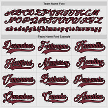 Load image into Gallery viewer, Custom White Burgundy-Black Hockey Jersey
