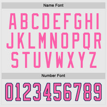 Load image into Gallery viewer, Custom White Pink-Light Blue Hockey Jersey
