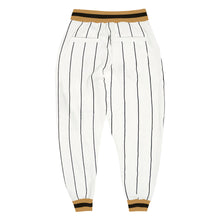 Load image into Gallery viewer, Custom White Black Pinstripe Old Gold-Black Sports Pants
