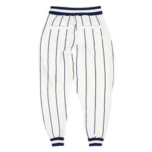 Load image into Gallery viewer, Custom White Navy Pinstripe Navy-Red Sports Pants
