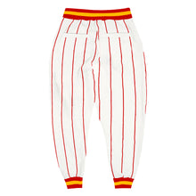 Load image into Gallery viewer, Custom White Red Pinstripe Red-Gold Sports Pants
