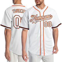 Load image into Gallery viewer, Custom White White-Orange Authentic Baseball Jersey
