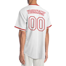 Load image into Gallery viewer, Custom White White-Red Authentic Baseball Jersey
