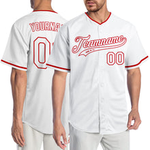 Load image into Gallery viewer, Custom White White-Red Authentic Baseball Jersey
