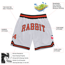 Load image into Gallery viewer, Custom White Orange-Black Authentic Throwback Basketball Shorts
