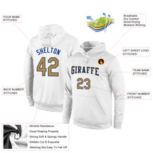 Load image into Gallery viewer, Custom Stitched White Old Gold-Royal Sports Pullover Sweatshirt Hoodie
