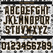 Load image into Gallery viewer, Custom White Black-Old Gold 3D Skull Fashion Authentic Baseball Jersey
