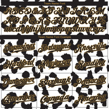 Load image into Gallery viewer, Custom White Black-Old Gold 3D Pattern Design Leopard Authentic Baseball Jersey
