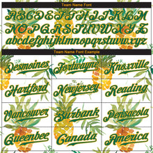 Load image into Gallery viewer, Custom White Kelly Green-Gold 3D Pattern Design Pineapples Authentic Baseball Jersey
