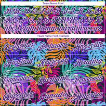 Load image into Gallery viewer, Custom White Purple-White 3D Pattern Design Hawaii Palm Trees Authentic Baseball Jersey
